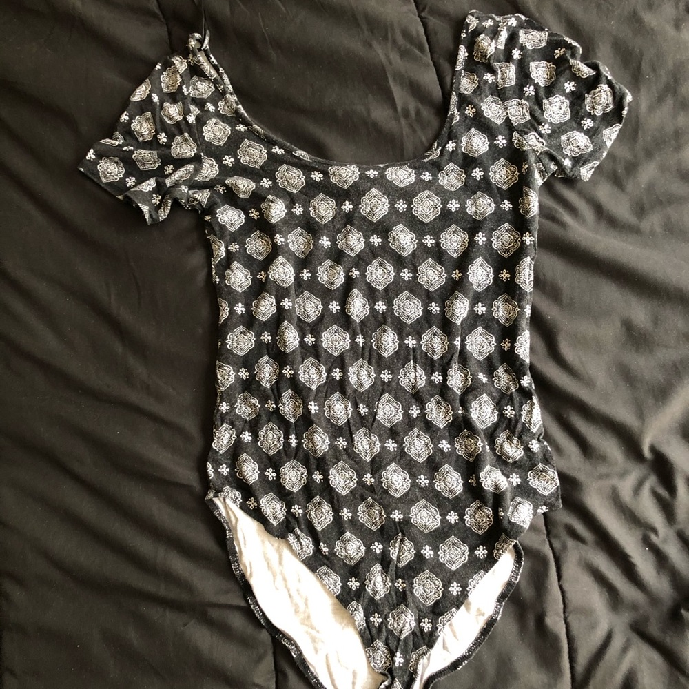 black and white bodysuit